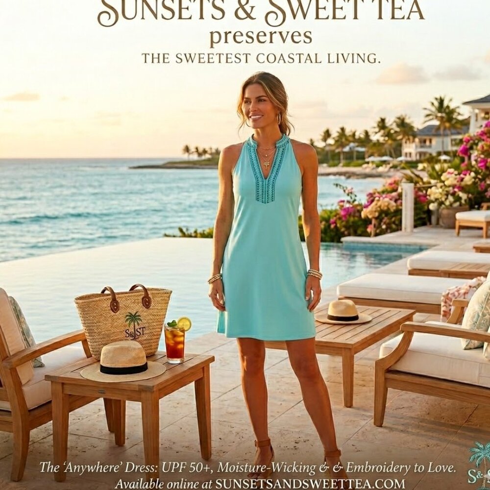Sunsets & Sweet Tea sleeveless pale aqua stretchy sequin V neck dress, sz L